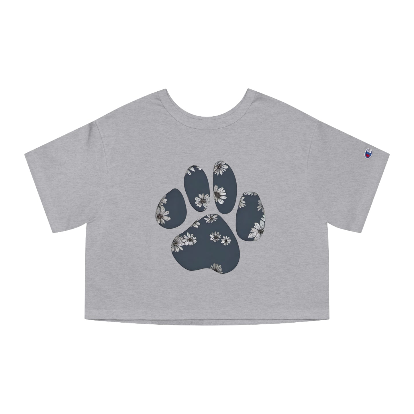 Champion Paw Print Cropped T-Shirt for Women - Trendy Athletic Wear