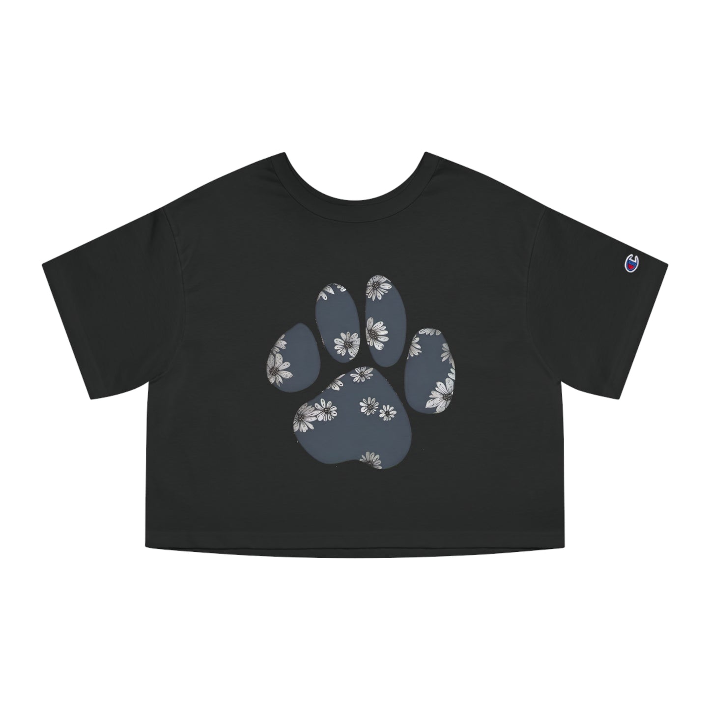 Champion Paw Print Cropped T-Shirt for Women - Trendy Athletic Wear