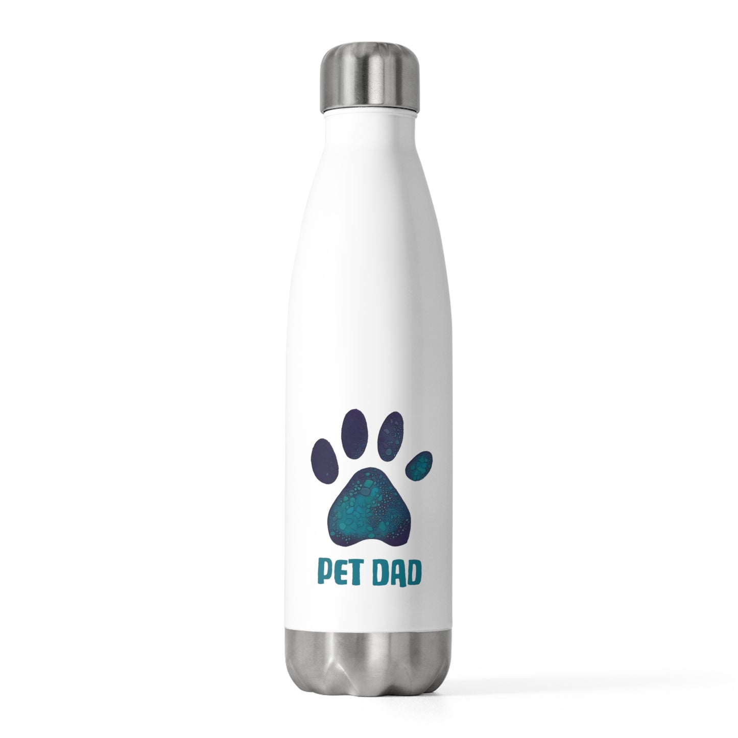 Paw Print Pet Dad Insulated Stainless Steel Bottle - 20oz