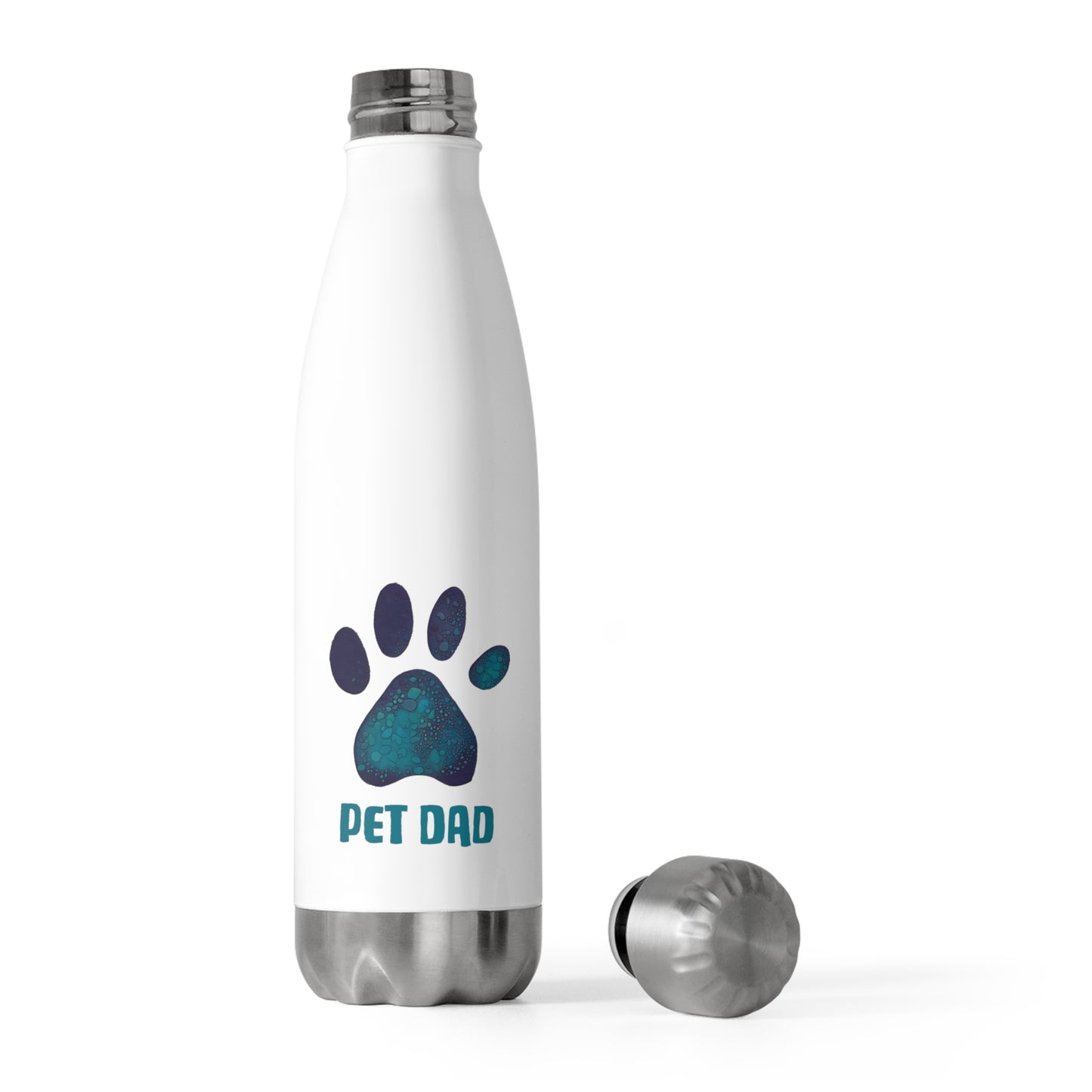 Paw Print Pet Dad Insulated Stainless Steel Bottle - 20oz