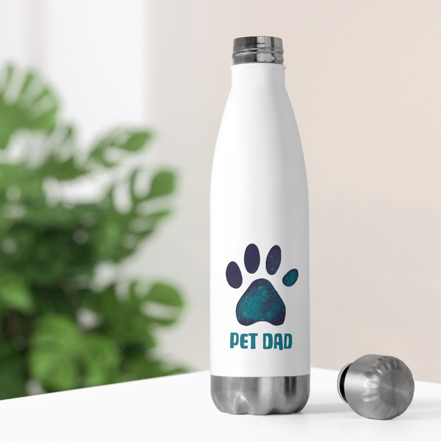 Paw Print Pet Dad Insulated Stainless Steel Bottle - 20oz