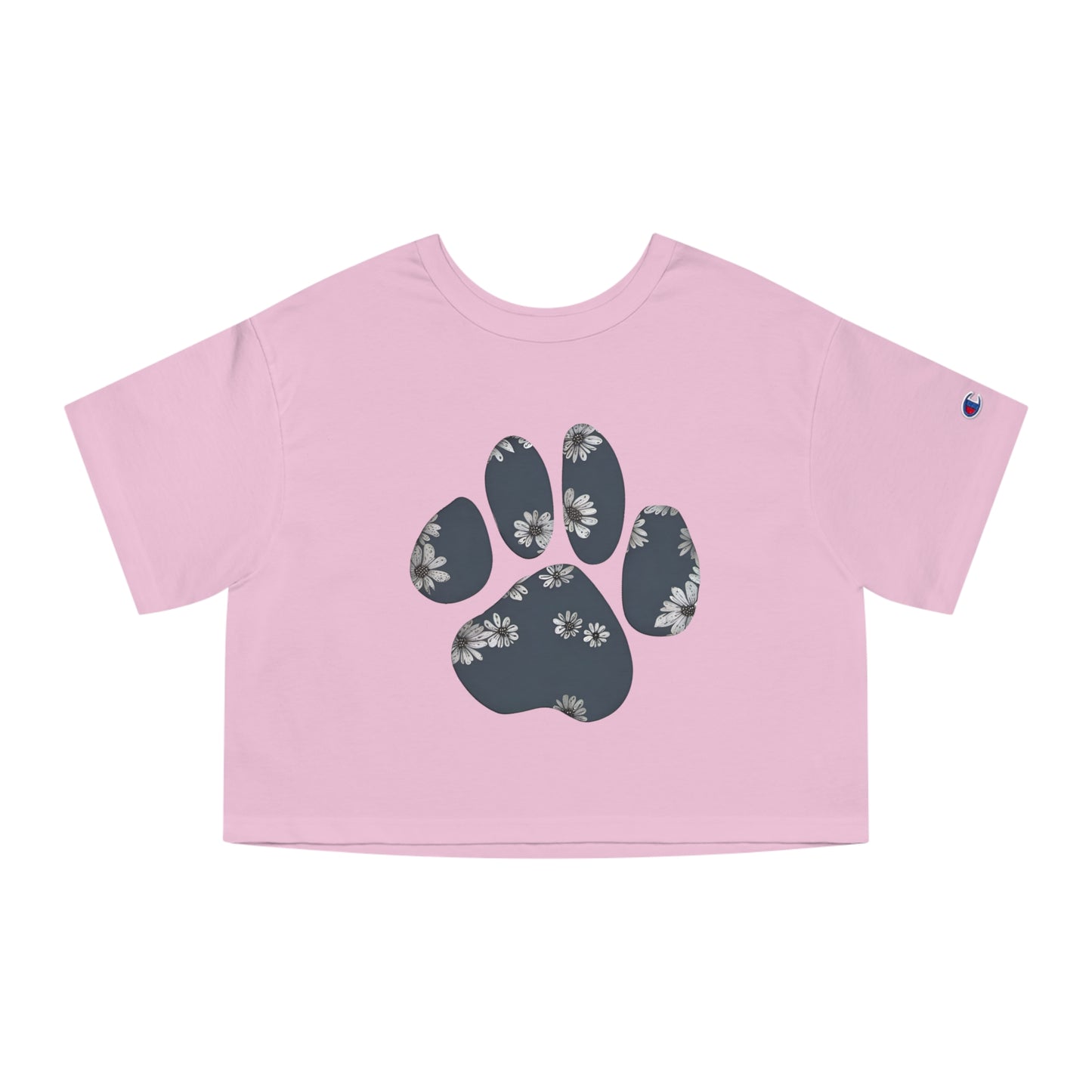 Champion Paw Print Cropped T-Shirt for Women - Trendy Athletic Wear