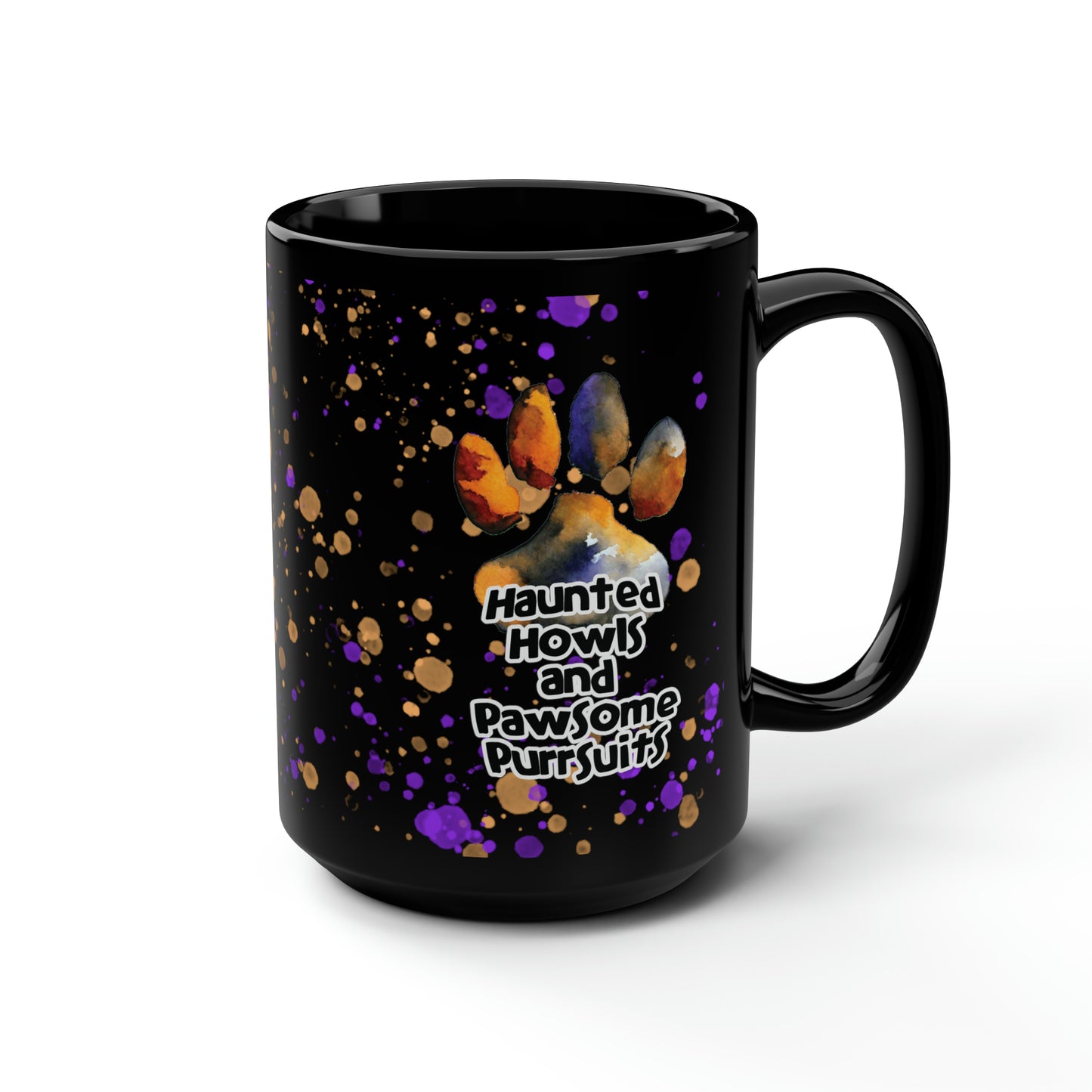 Paws and Pumpkins - Paw Print Halloween 15oz Mug