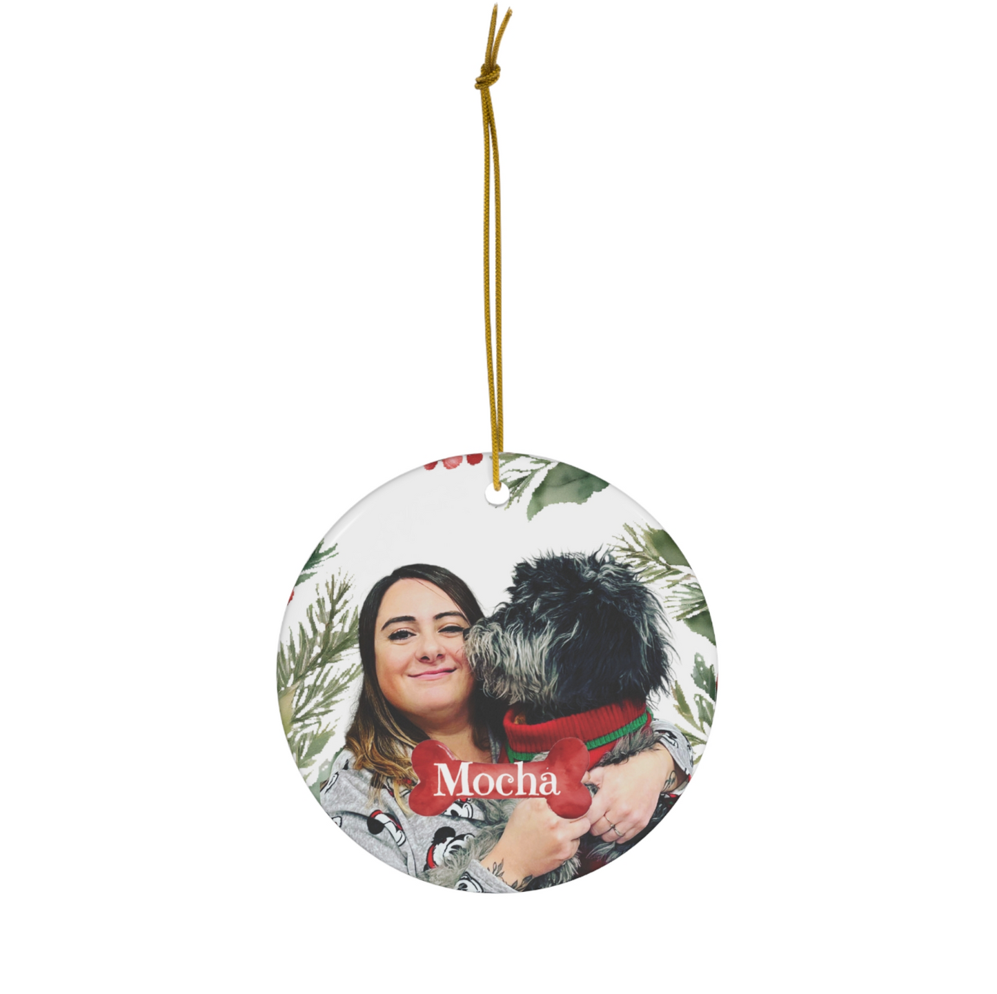 Personalized Christmas Ornament with Your Pet's Photo and Name