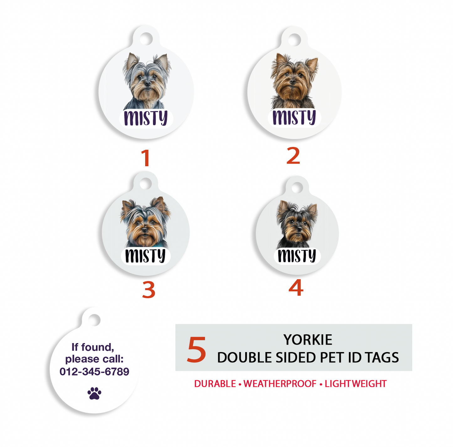 Yorkie Pet ID Tag
