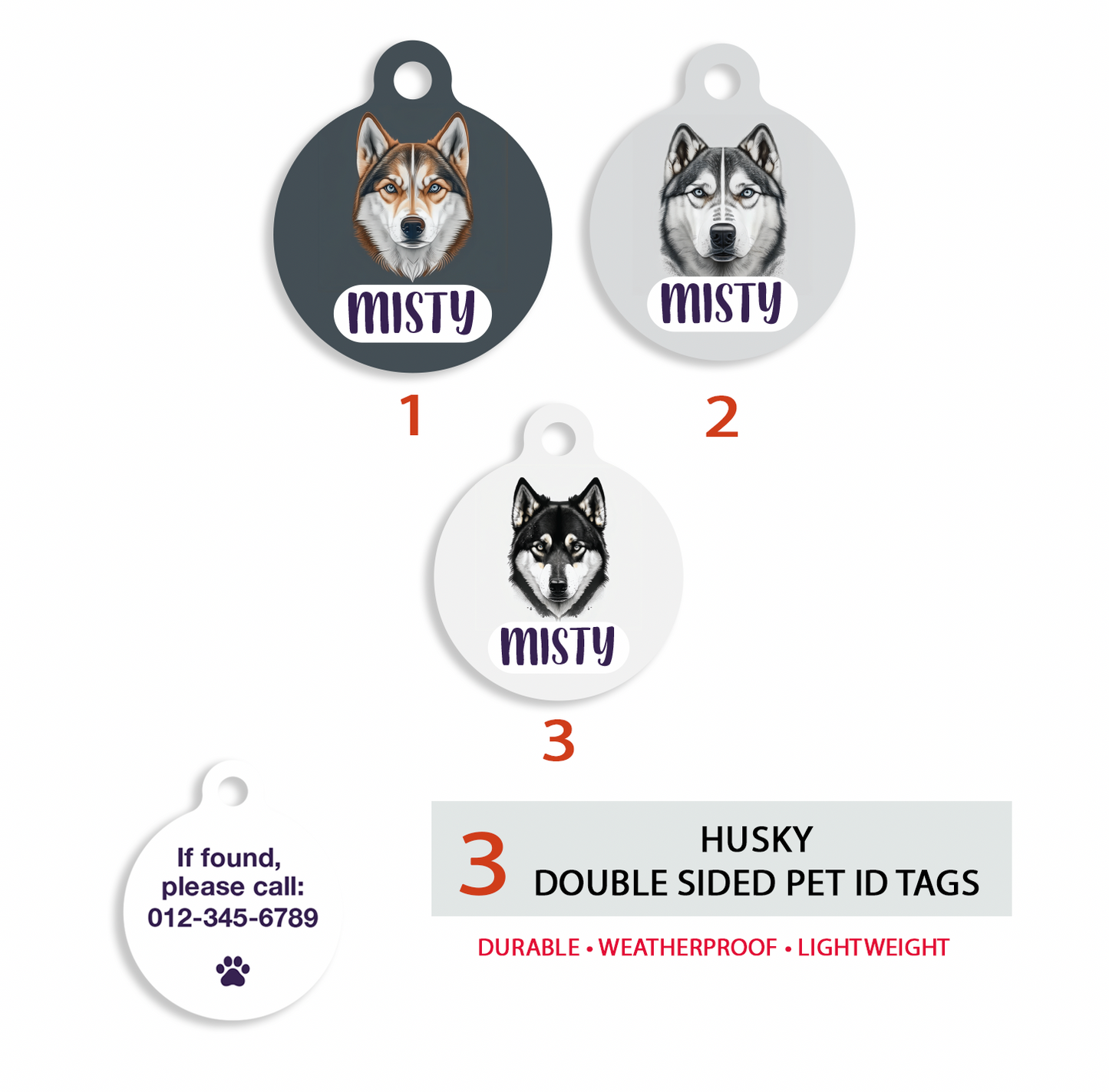 Husky Pet ID Tag
