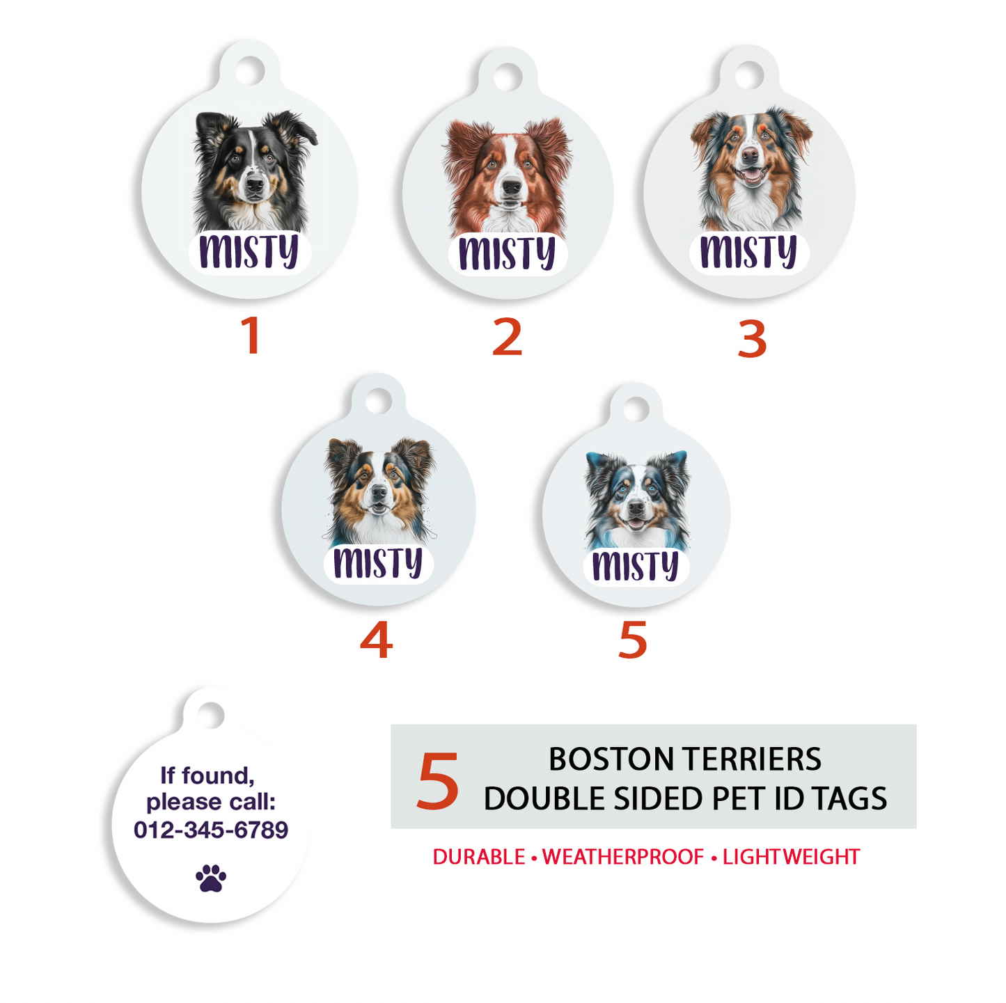 Australian Shepherds Pet ID Tag