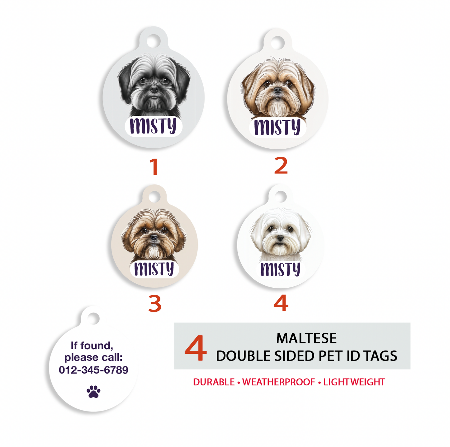 Maltese Pet ID Tag