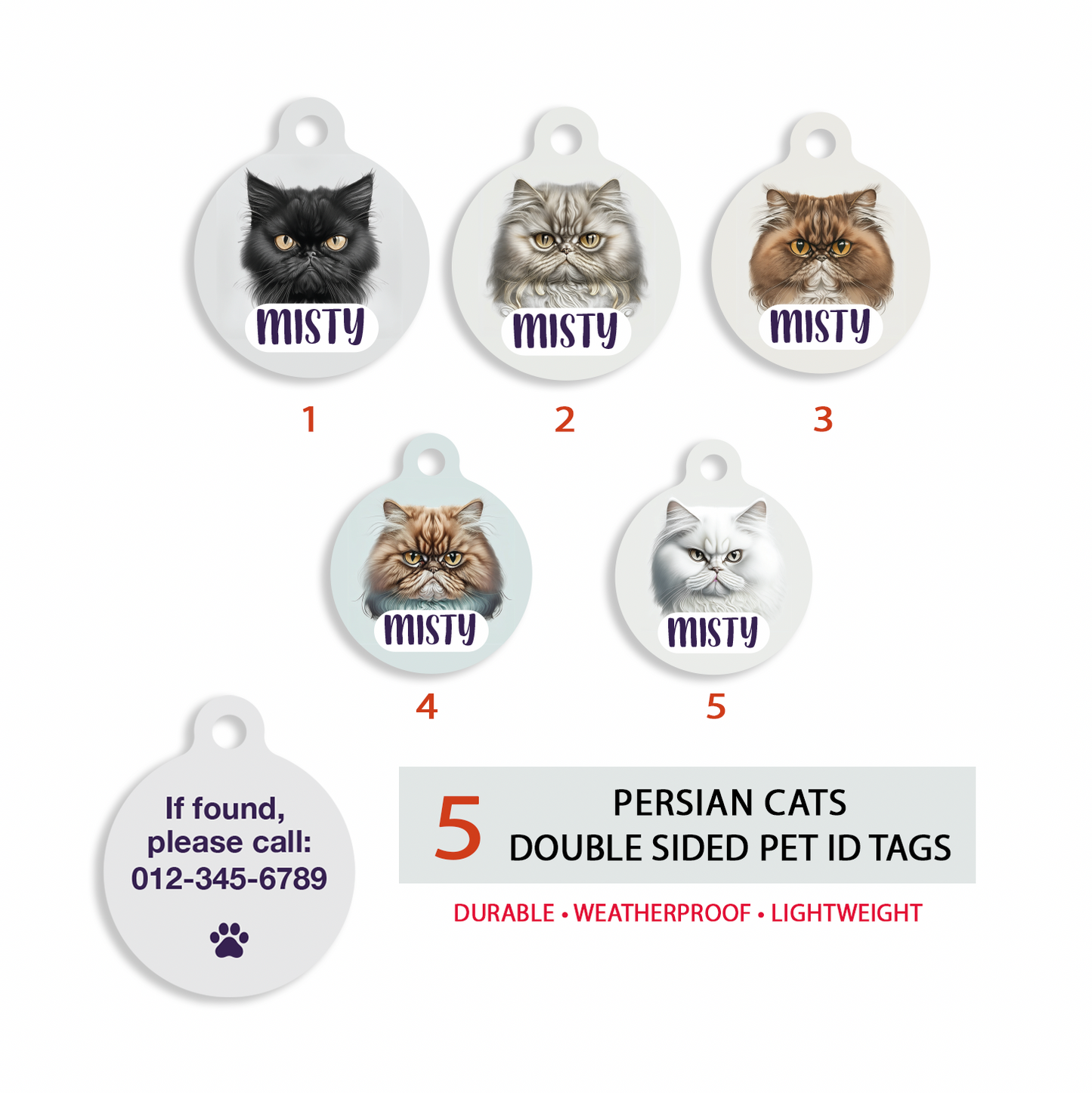 Persian Cats Pet ID Tag