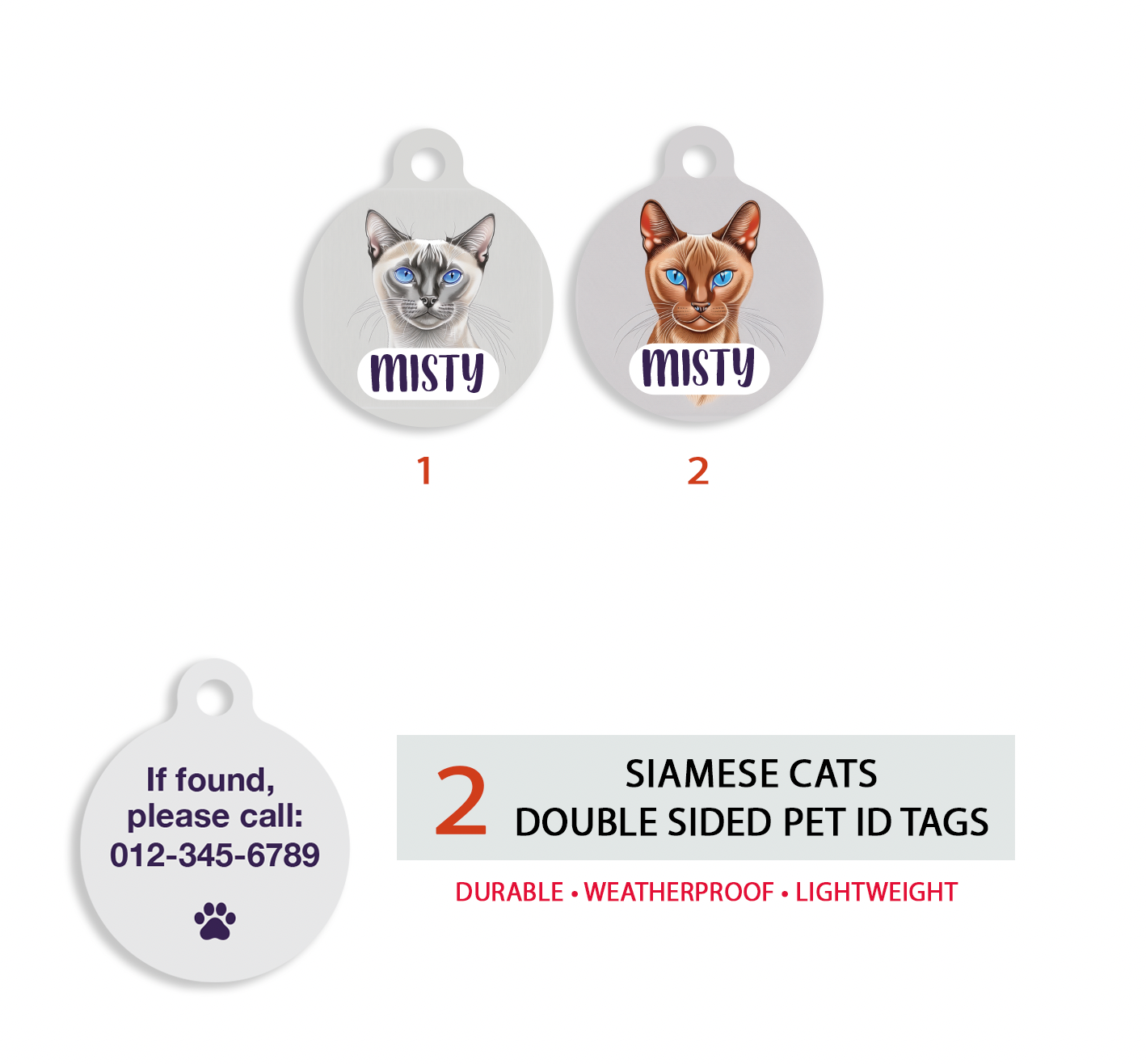 Siamese Pet ID Tag
