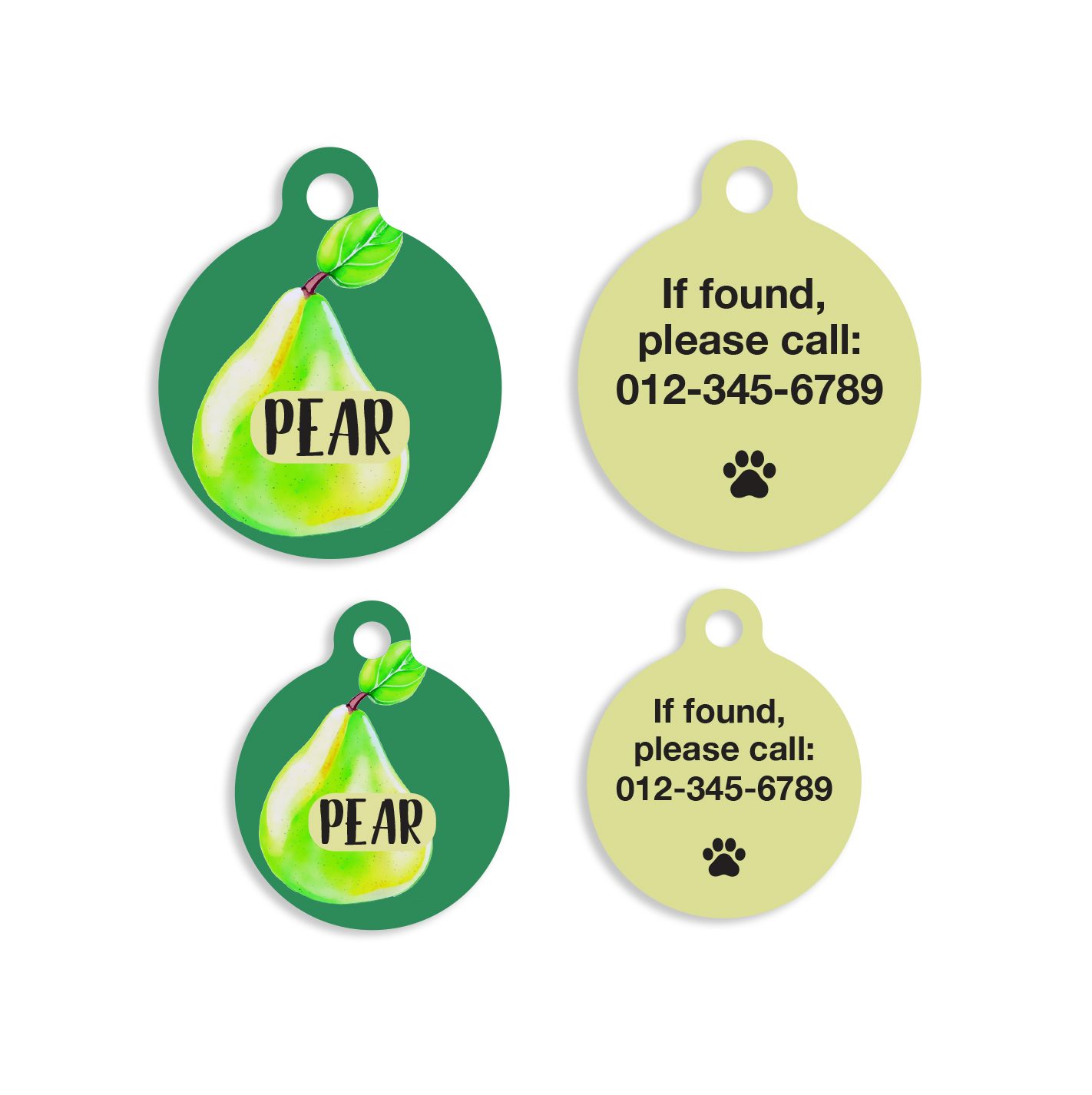 Pear Fruit Pet ID Tag