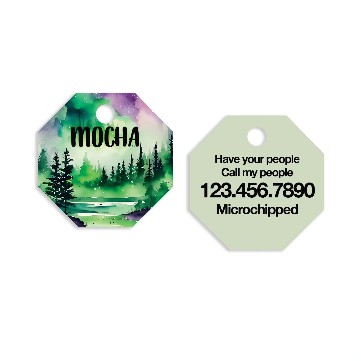 Nature Octagon Pet ID Tag
