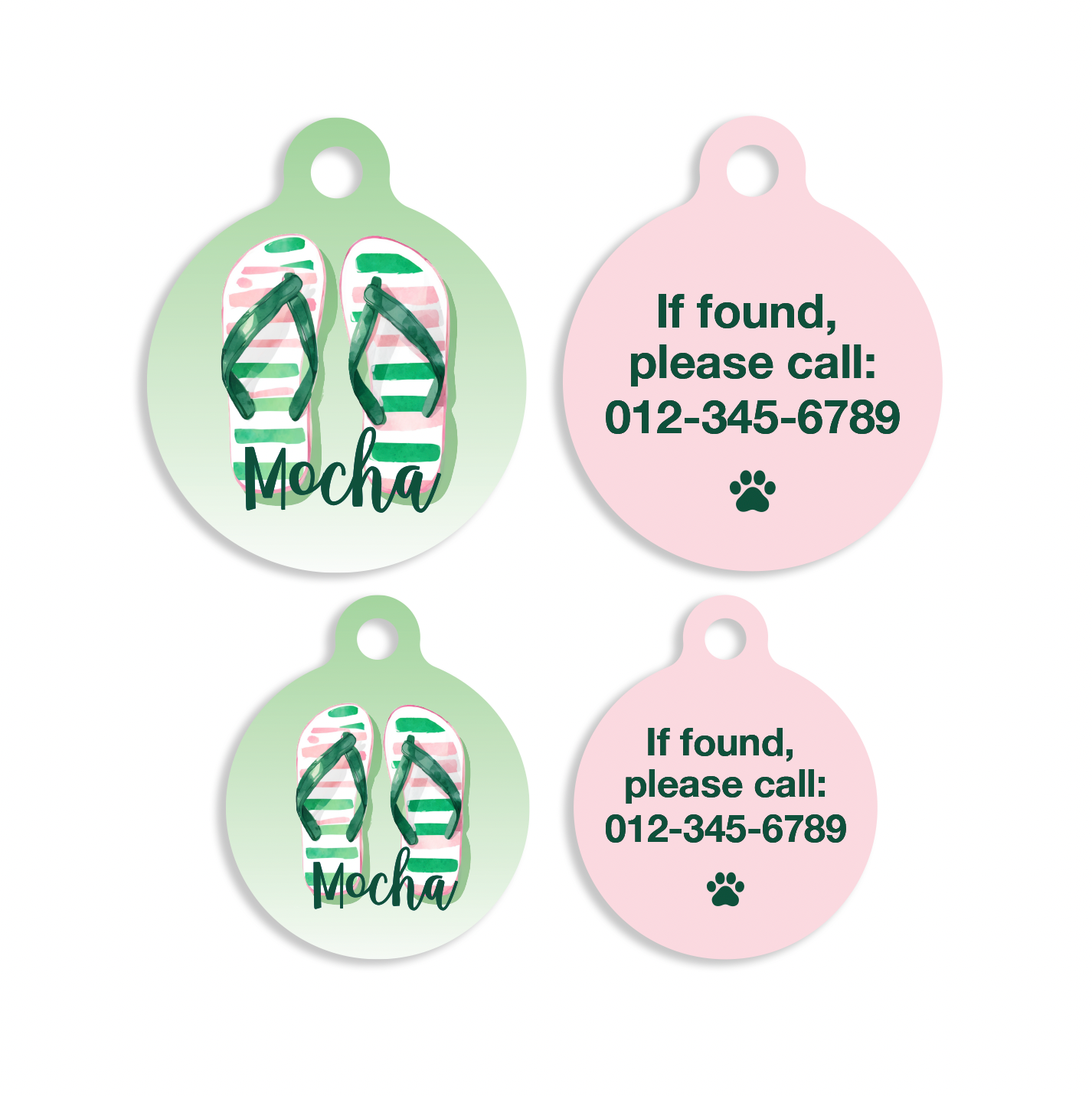 Flip Flops Pet ID Tag