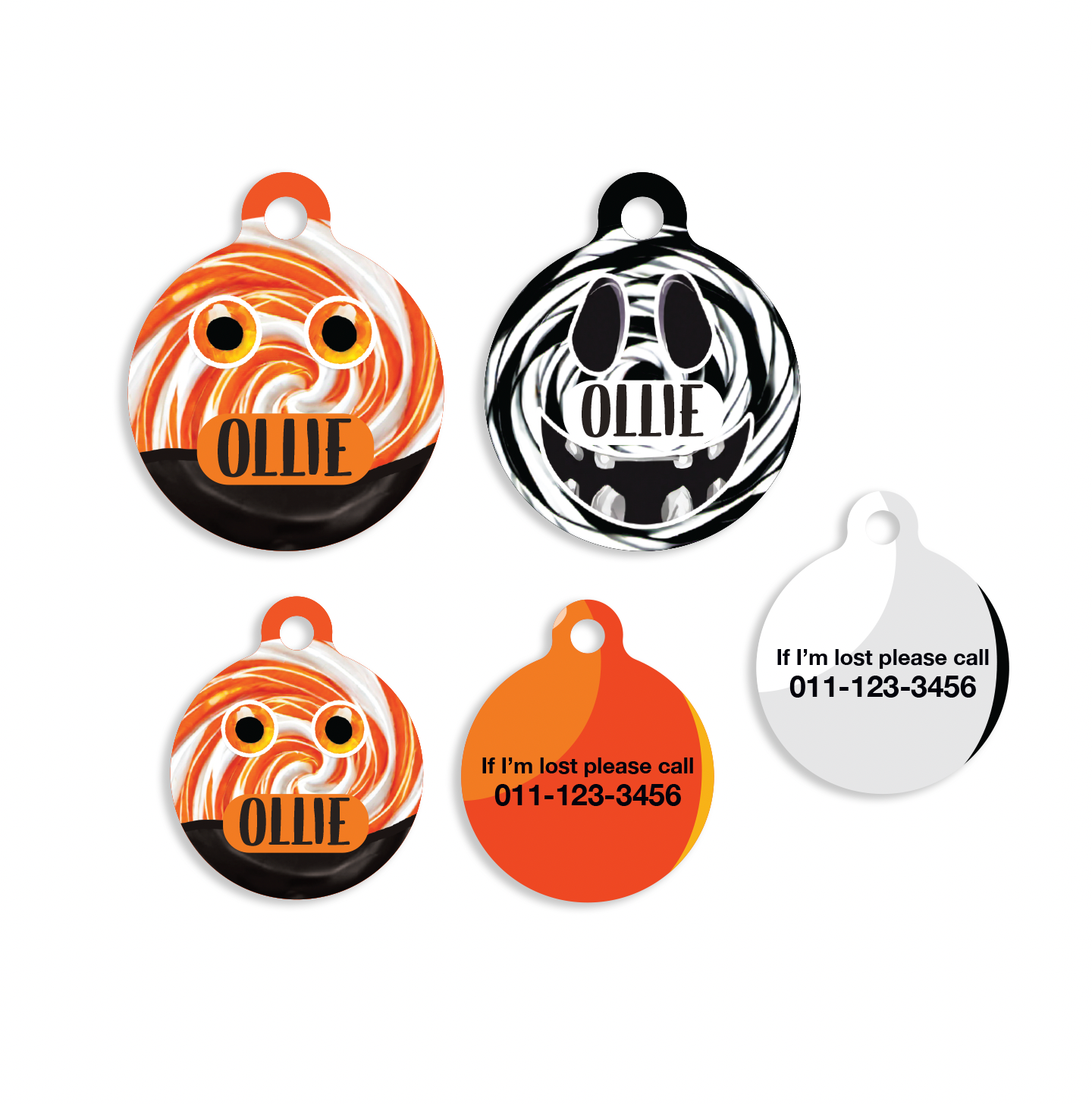 Halloween Fall Lollipop Pet ID Tag