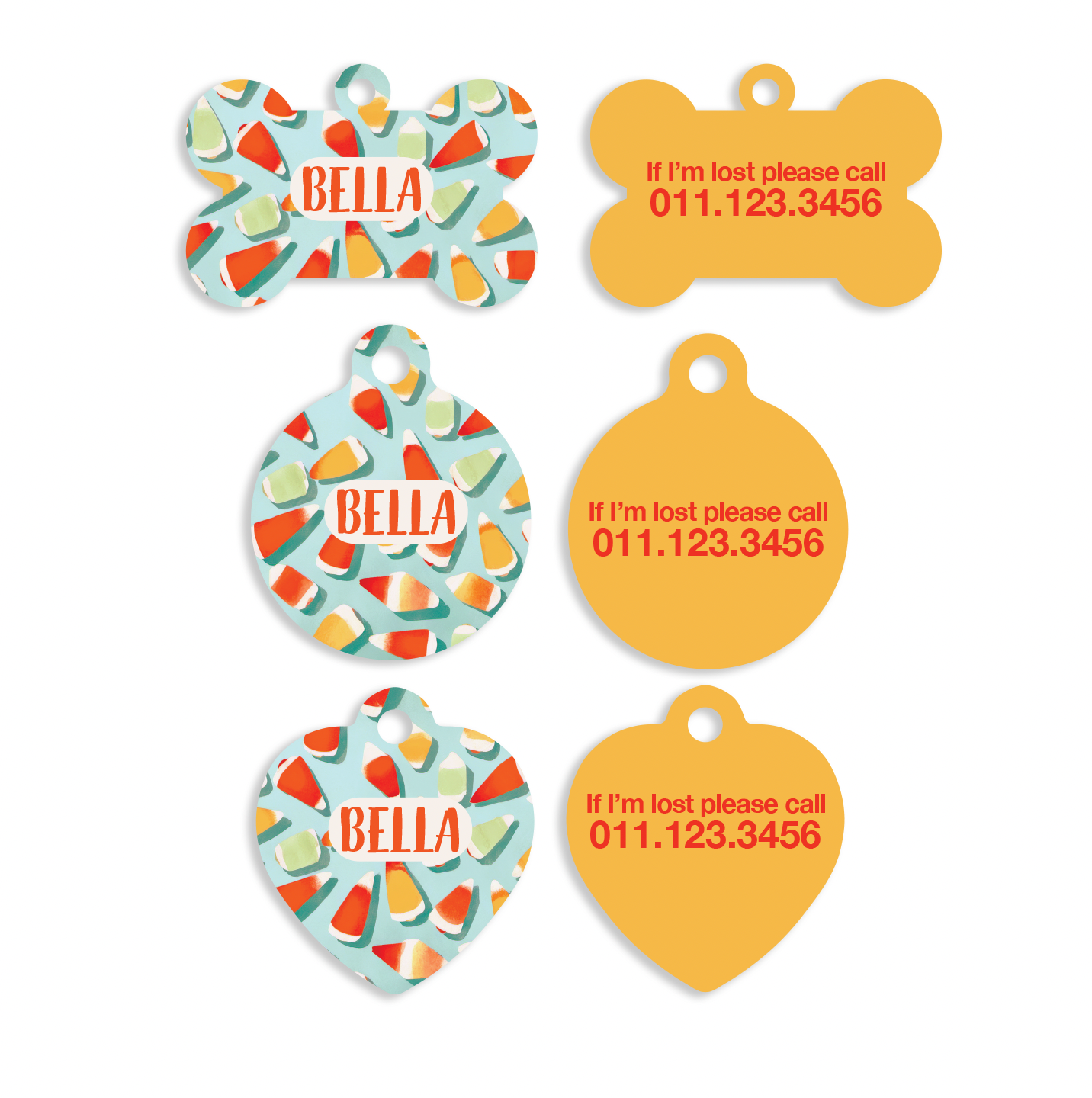 Halloween Fall Candy Corn Pet ID Tags