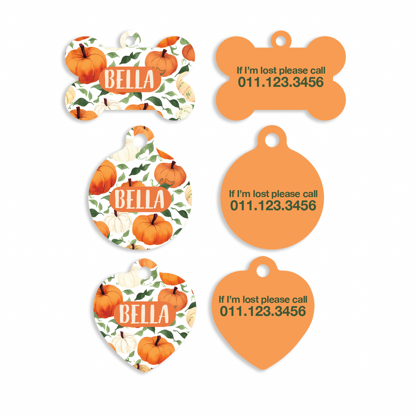 Halloween Fall Pumpkins Pet ID Tags
