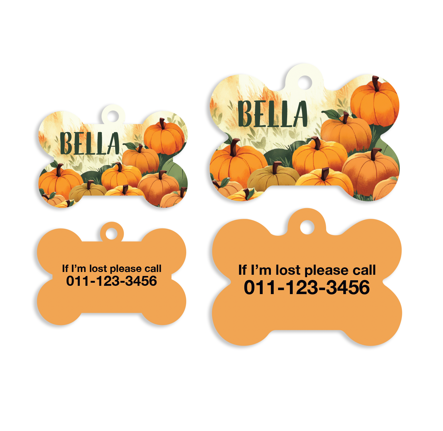 Fall Halloween Pumpkin Patch Pet ID Tags