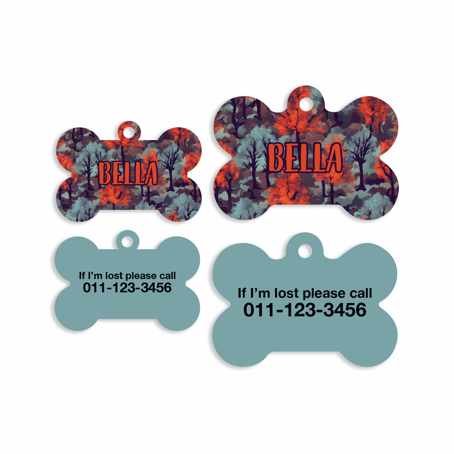 Fall Halloween Misty Camo Pet ID Tags