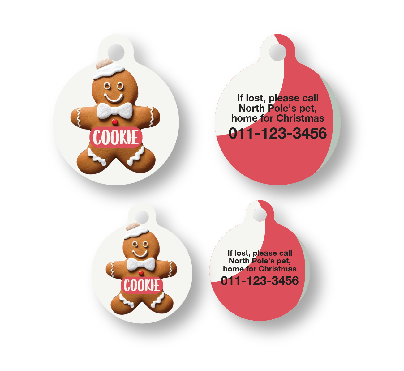 Christmas Gingerbread Pet ID Tag
