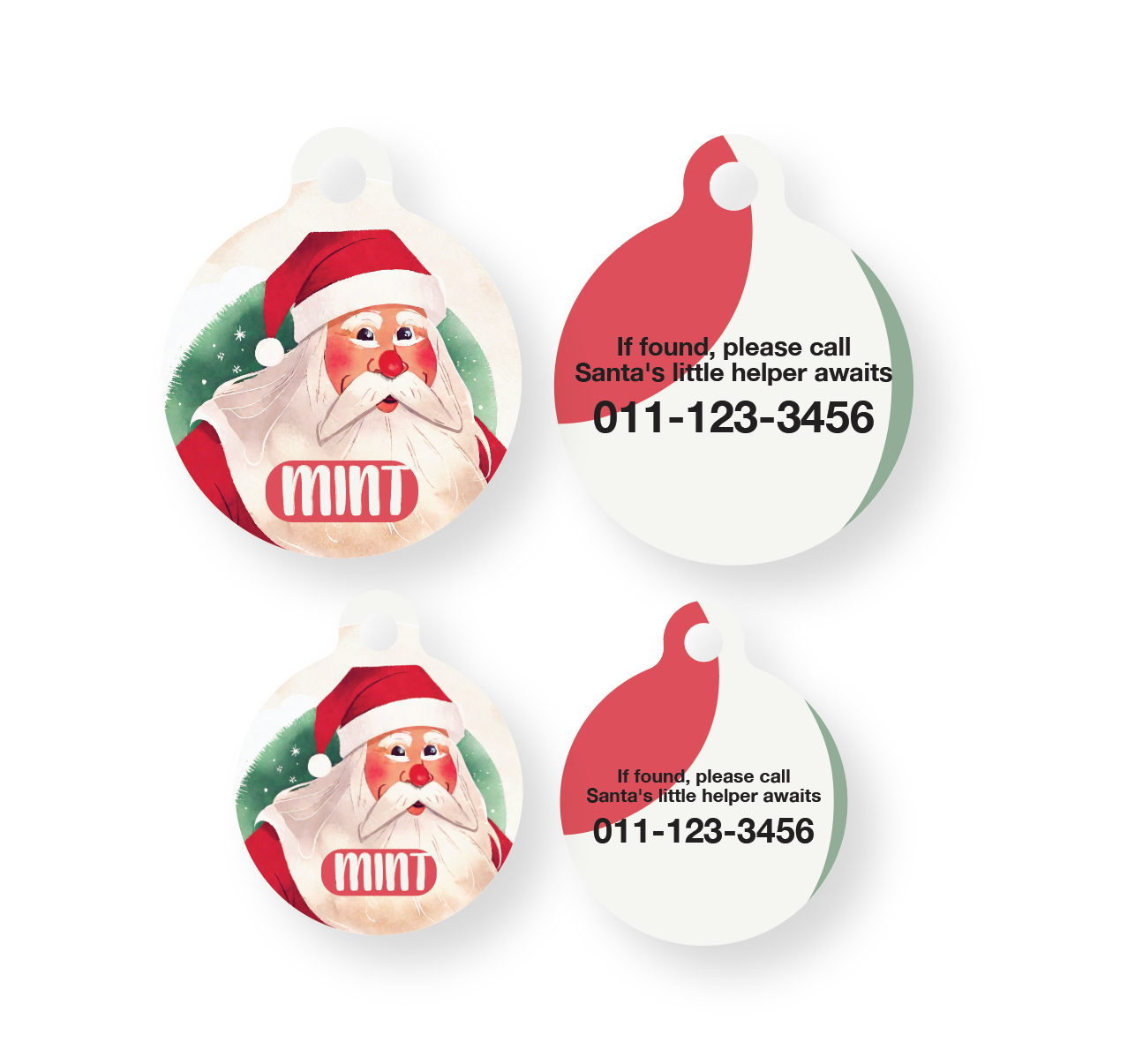Christmas Santa Pet ID Tag