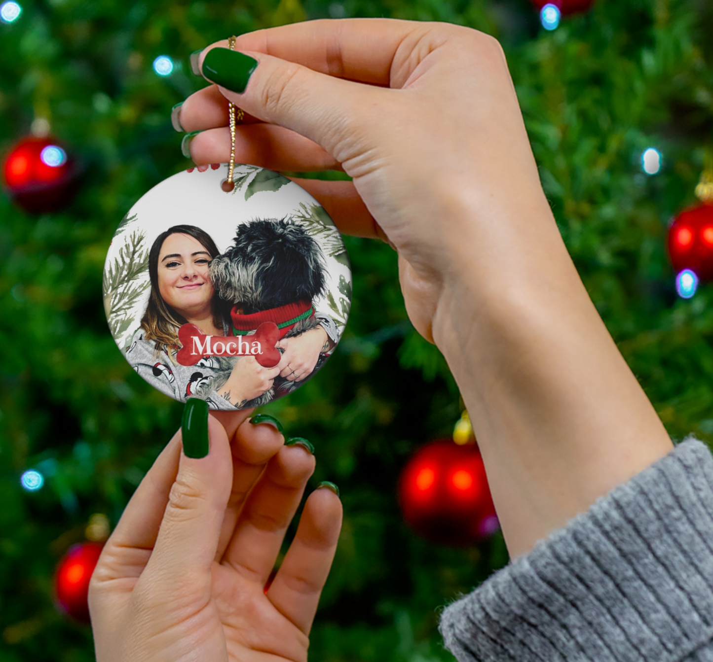 Personalized Christmas Ornament with Your Pet's Photo and Name