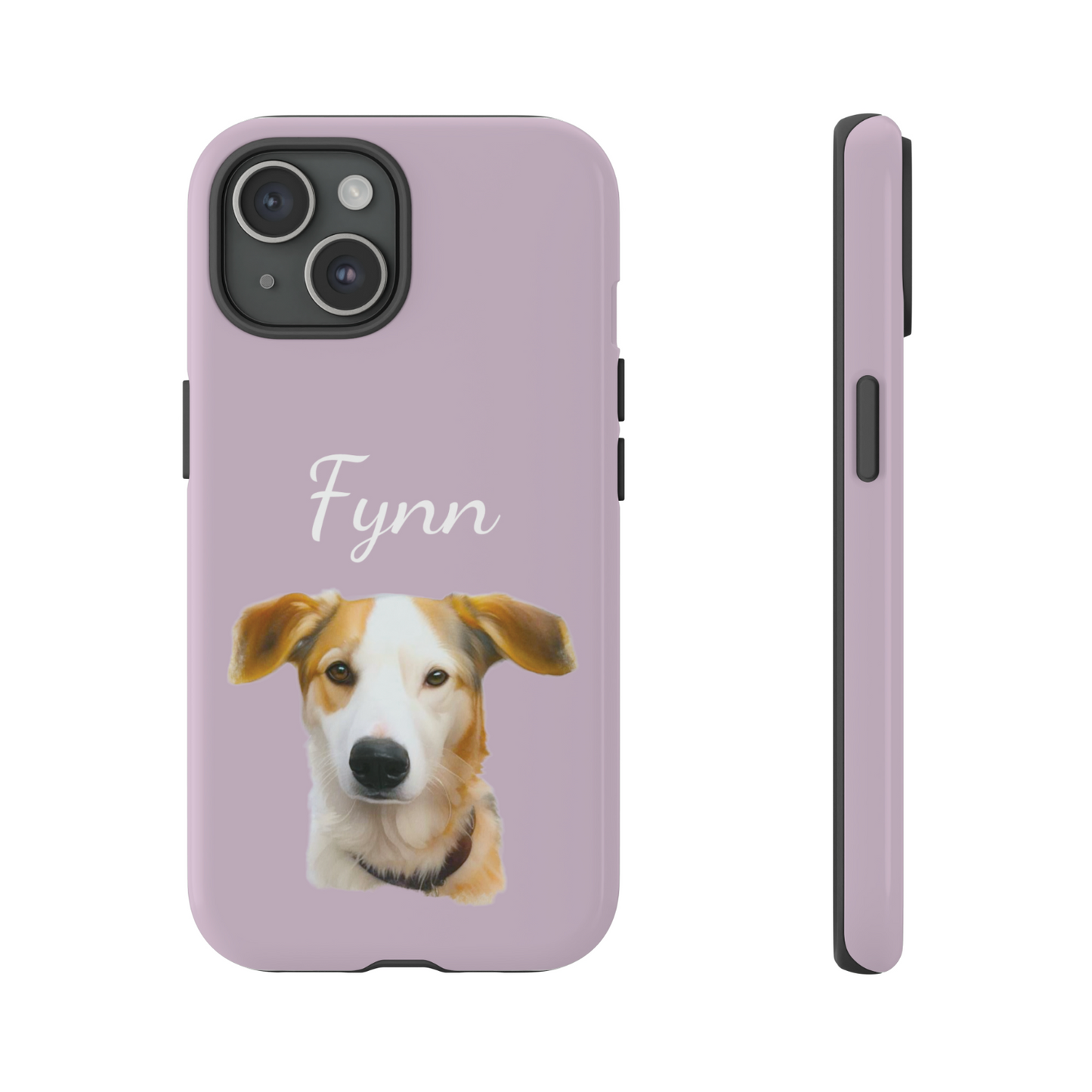 Customized Phone Case with Pet's Watercolor Picture and Name