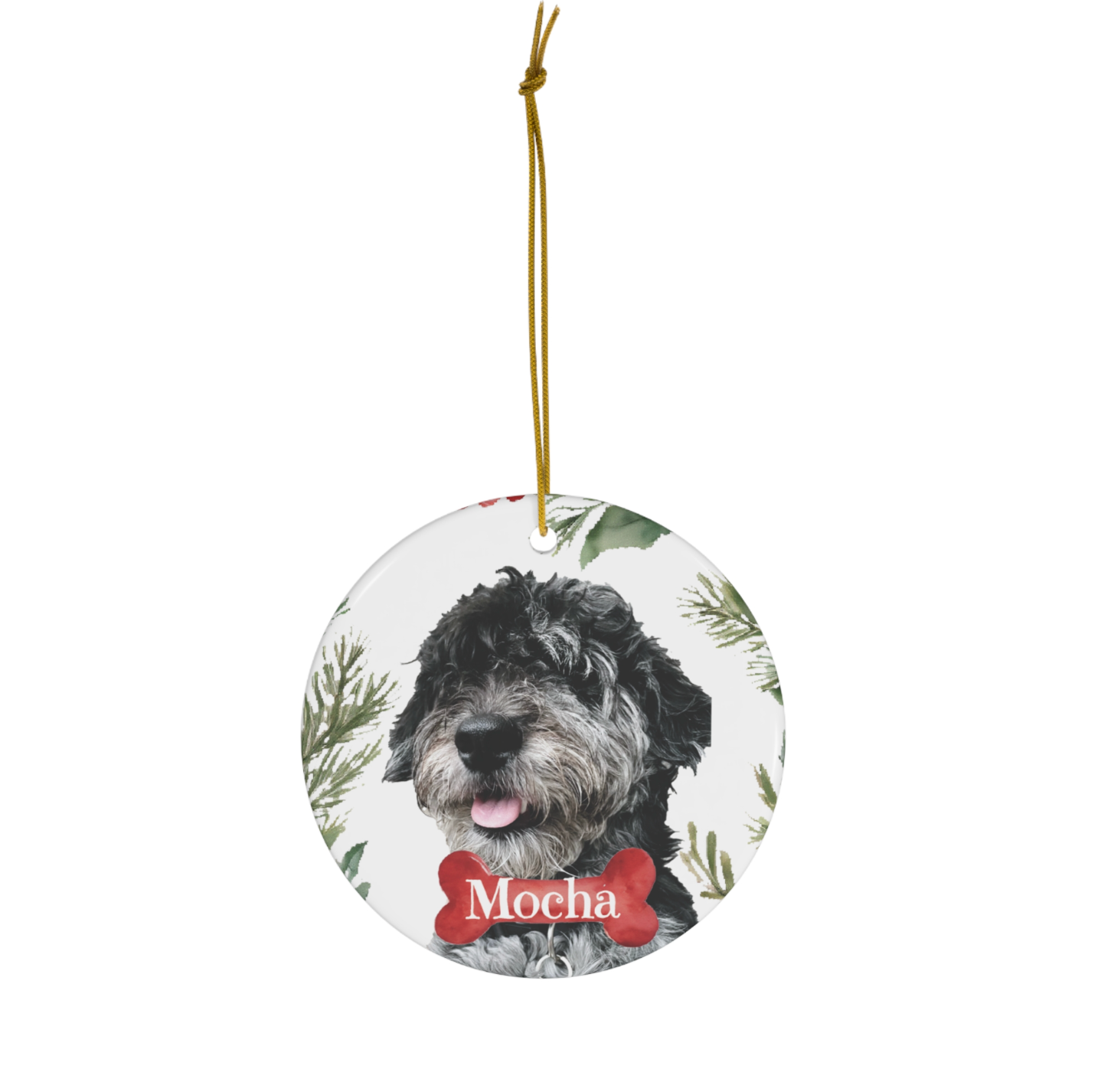 Personalized Christmas Ornament with Your Pet's Photo and Name