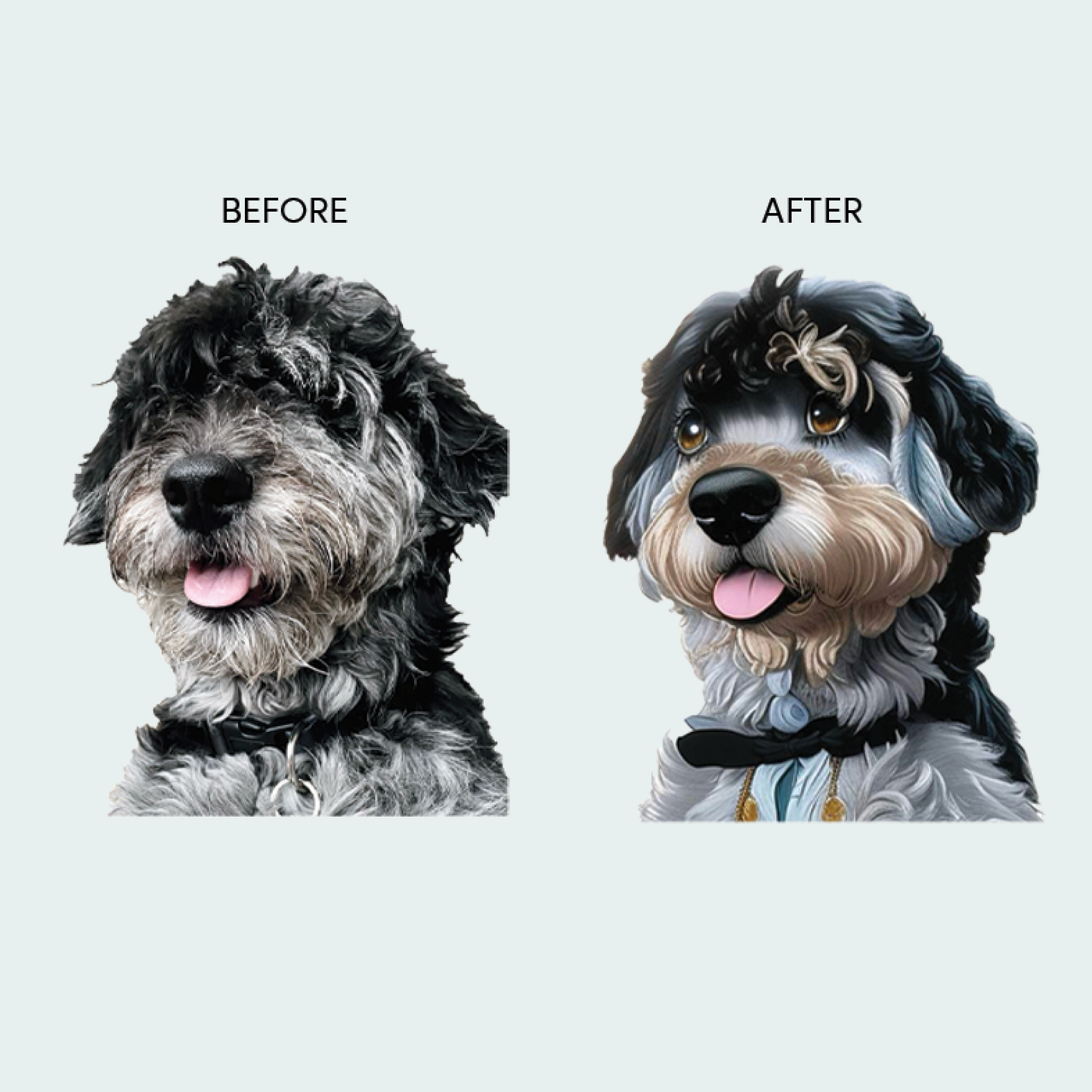 Custom Personalized Illustrated Pet ID Tag – Lightweight Aluminum, Weatherproof, Durable – Custom Pet Portrait Name Tag for Dogs & Cats