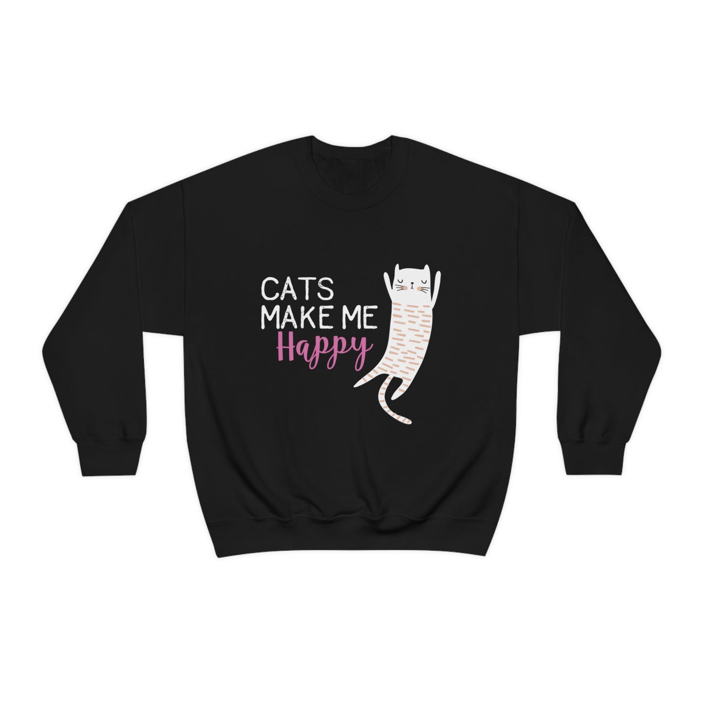 Cats Make Me Happy Unisex Heavy Blend™ Crewneck Sweatshirt