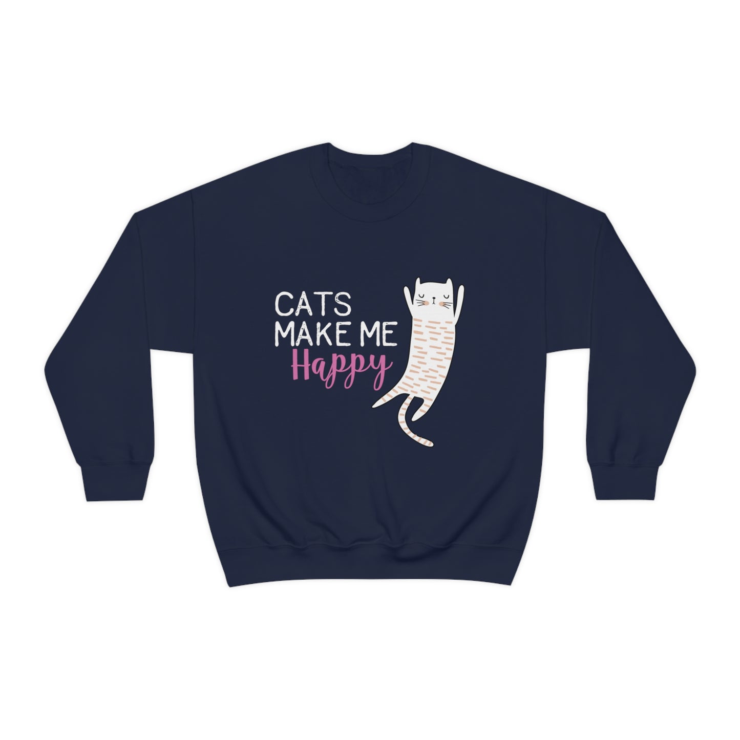 Cats Make Me Happy Unisex Heavy Blend™ Crewneck Sweatshirt