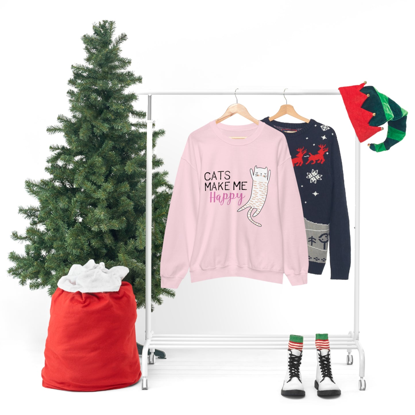 Cats Make Me Happy Unisex Heavy Blend™ Crewneck Sweatshirt