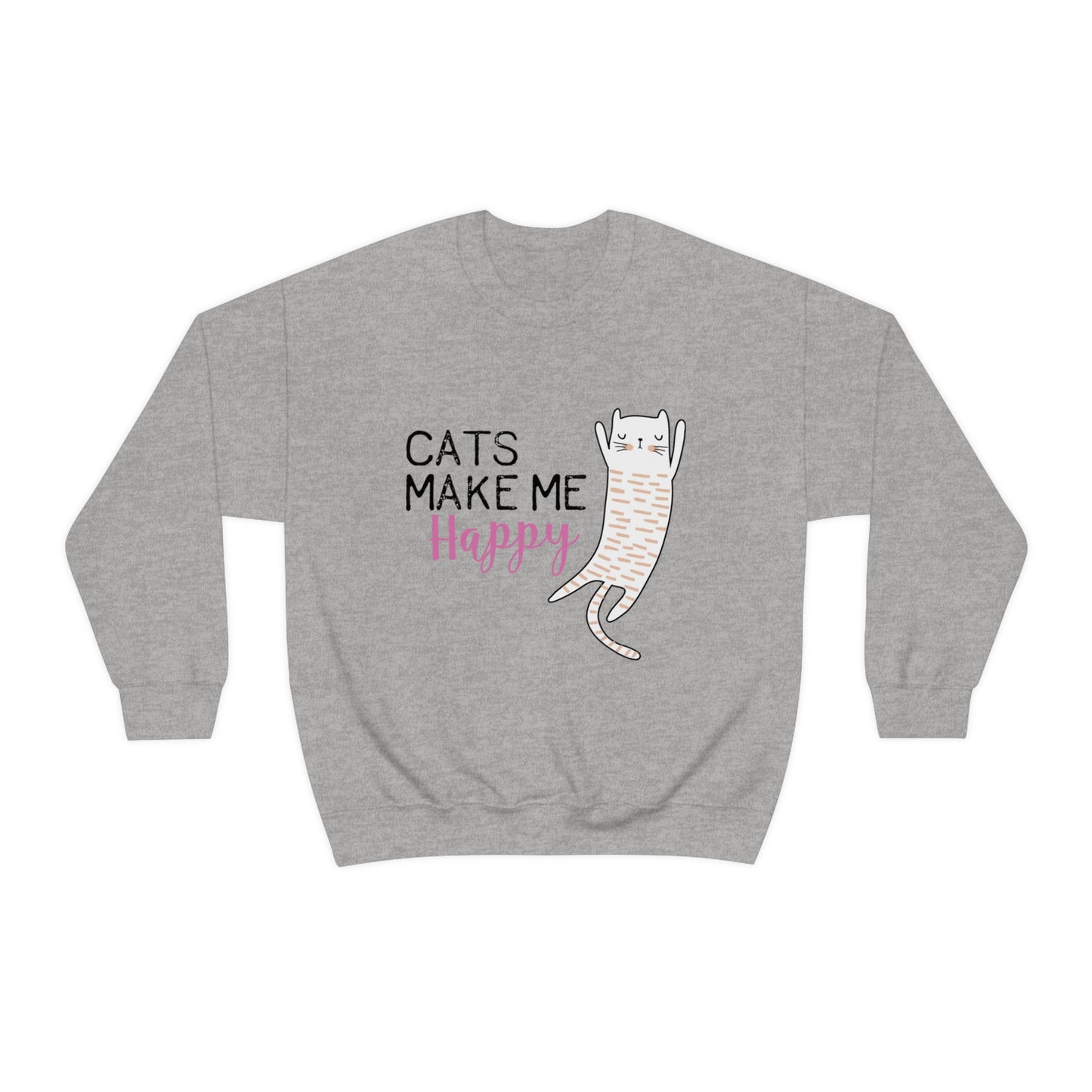 Cats Make Me Happy Unisex Heavy Blend™ Crewneck Sweatshirt