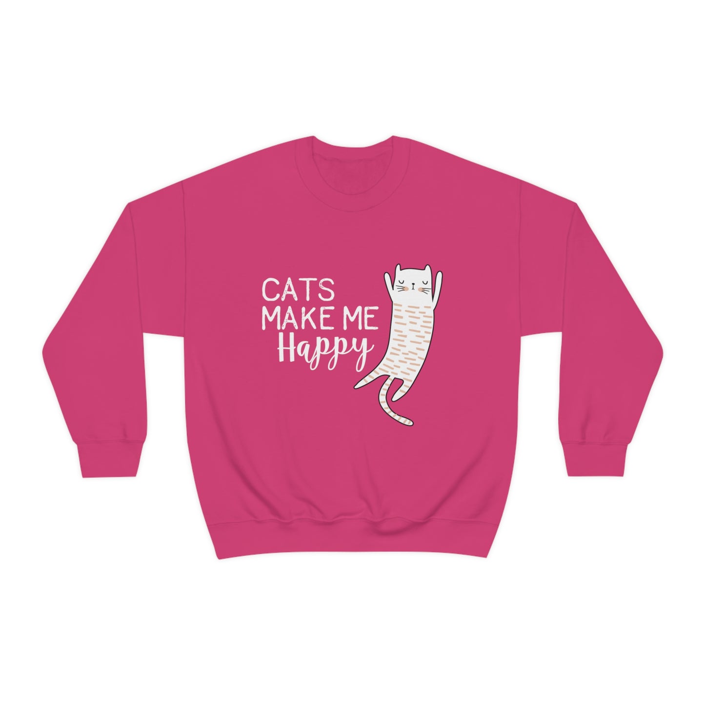 Cats Make Me Happy Unisex Heavy Blend™ Crewneck Sweatshirt