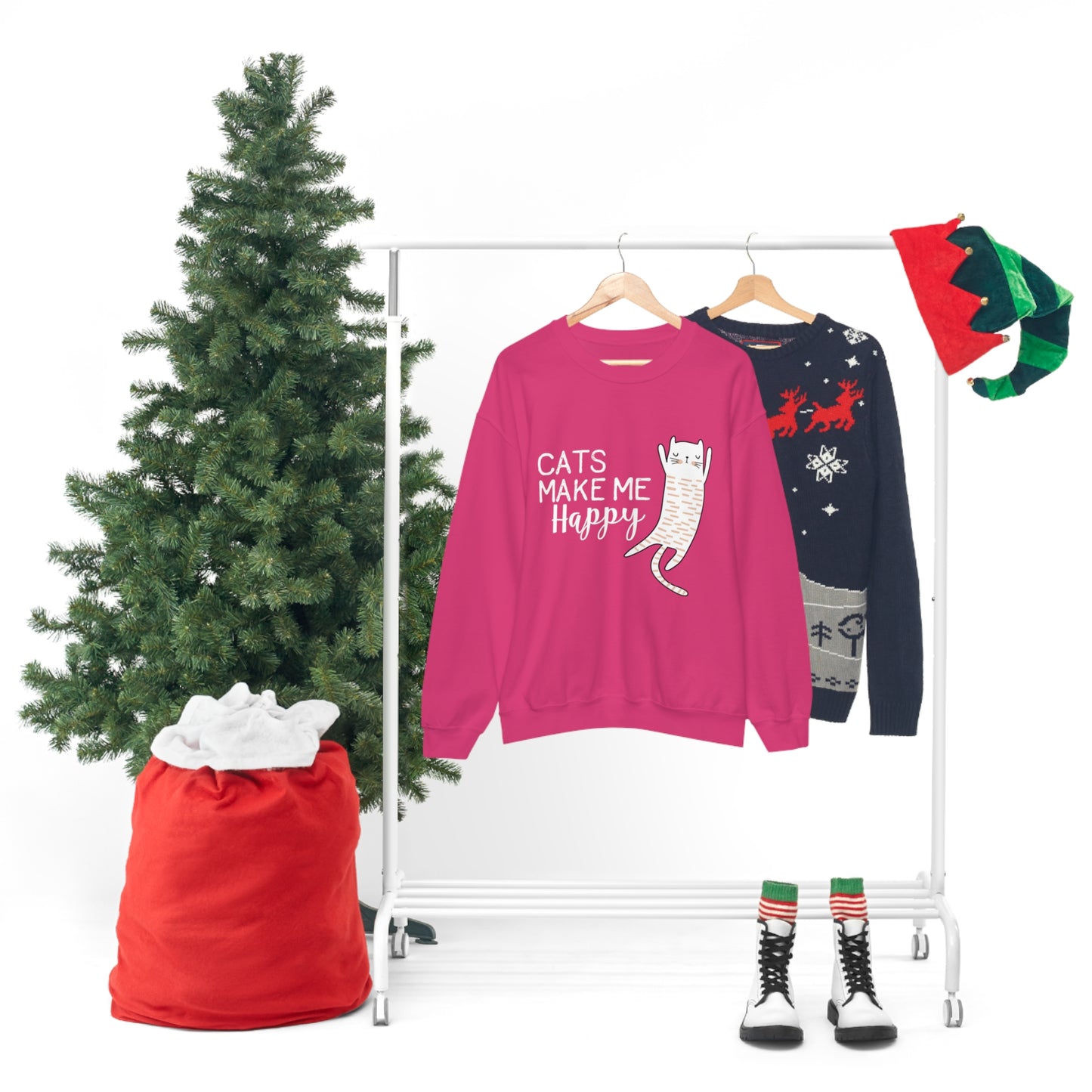 Cats Make Me Happy Unisex Heavy Blend™ Crewneck Sweatshirt