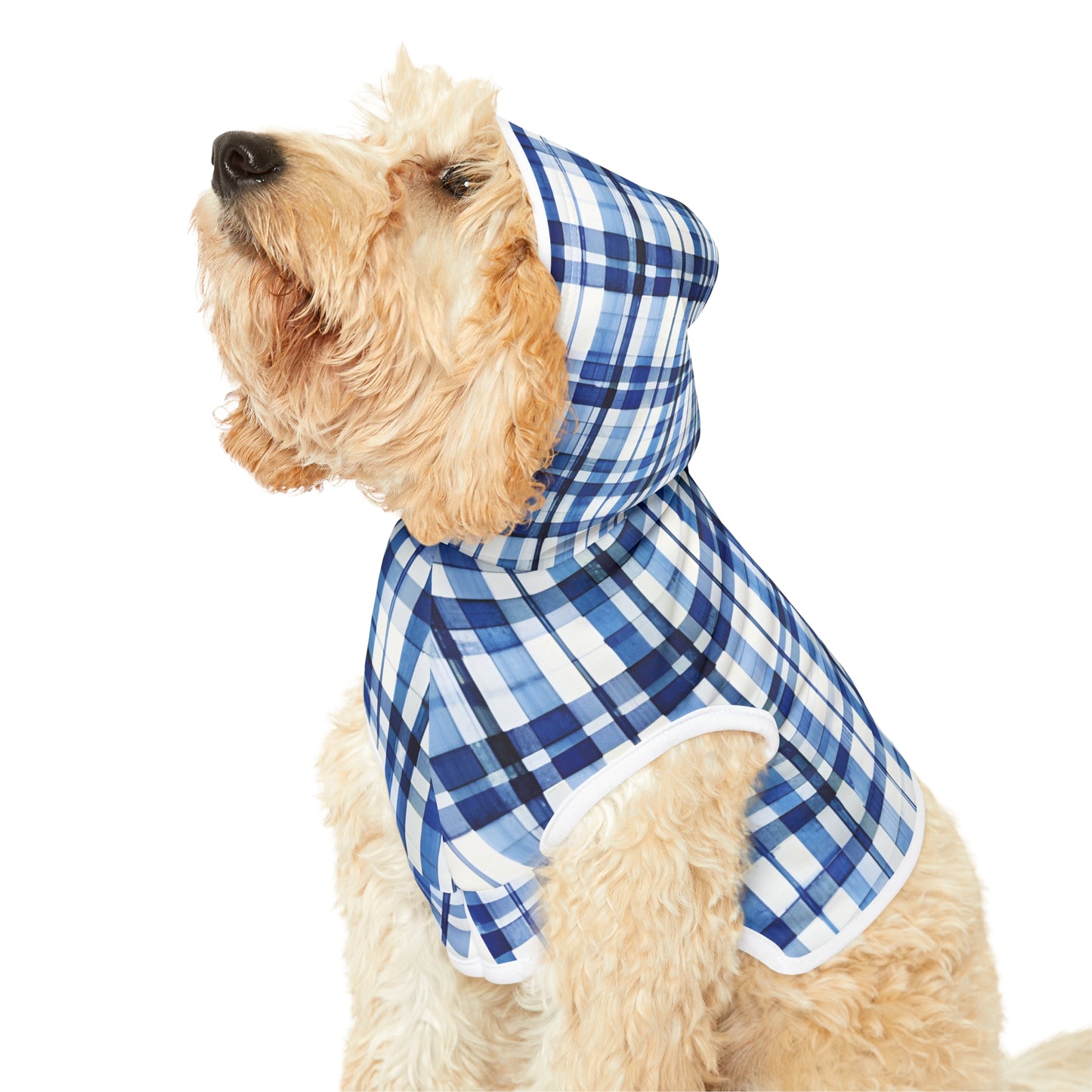 Blue Plaid Pet Hoodie