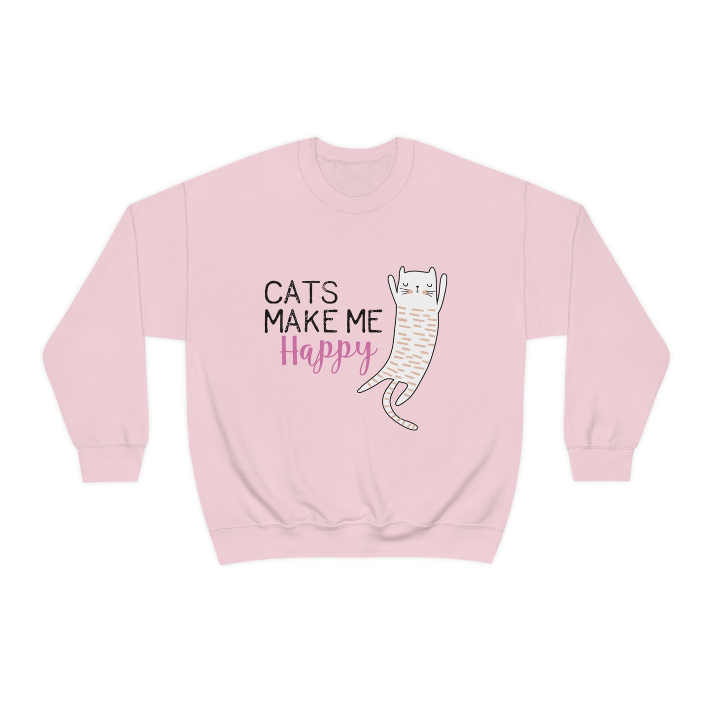 Cats Make Me Happy Unisex Heavy Blend™ Crewneck Sweatshirt