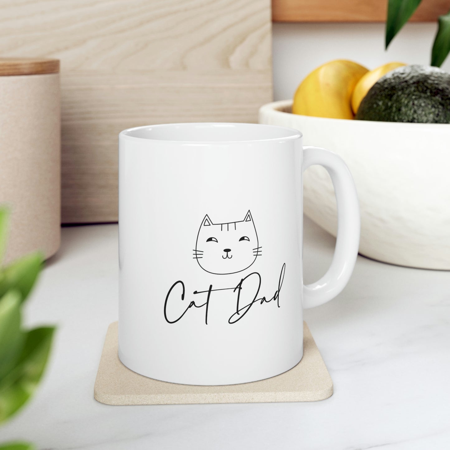 Cat Dad Cat Lover Ceramic Coffee Mug 11oz