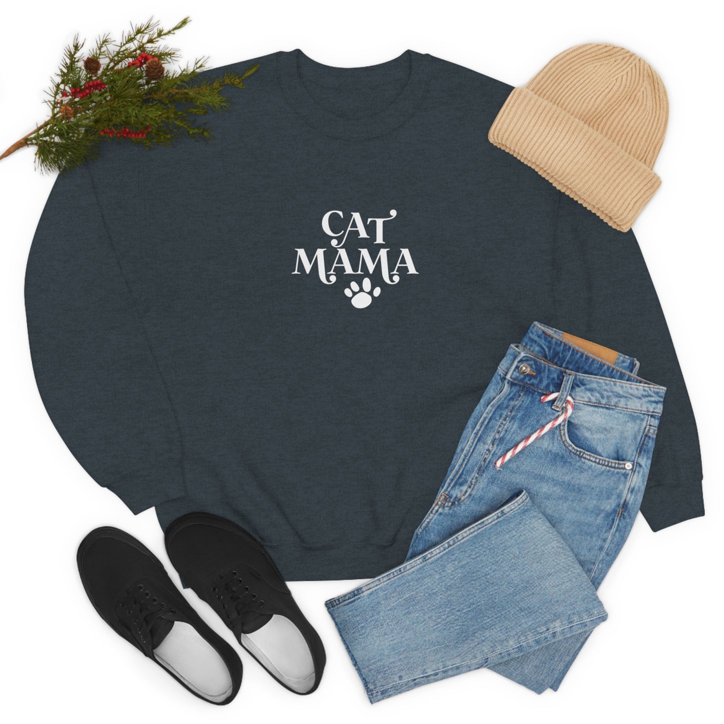 Cat Mama Unisex Heavy Blend™ Crewneck Sweatshirt