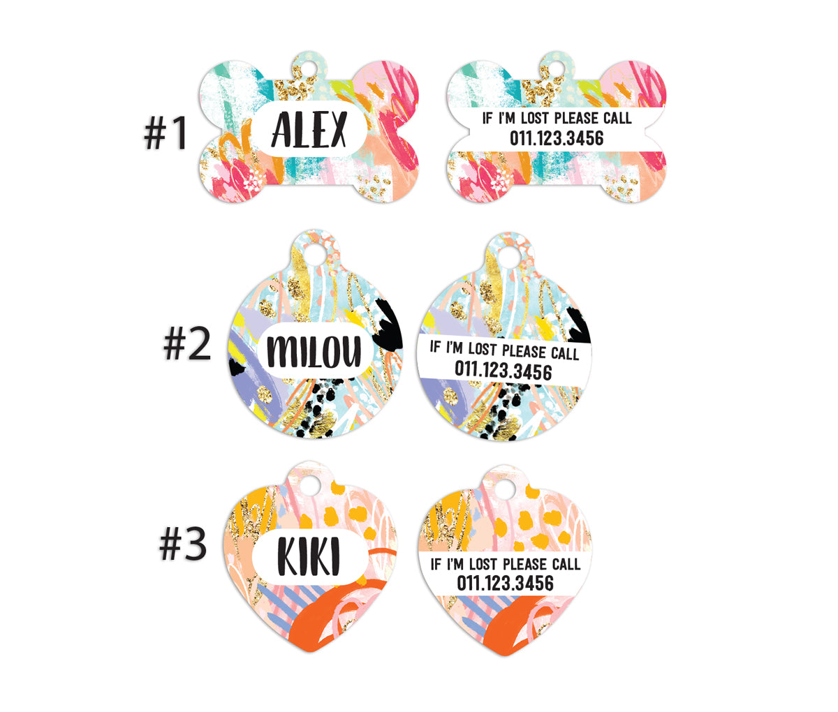 Abstract Art Pet ID Tags