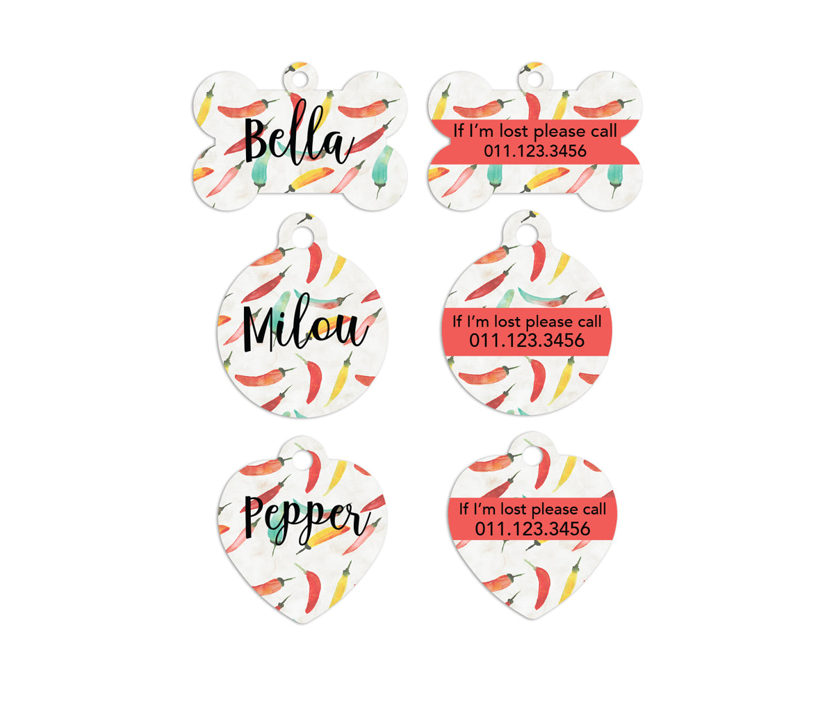 Chilli Peppers Pet ID Tags