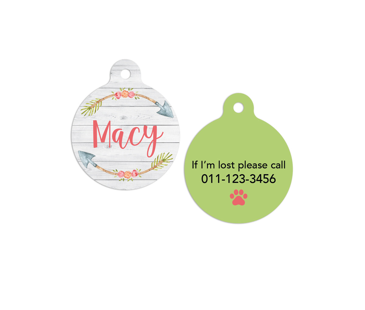 Rustic Arrow Medium Pet ID Tag