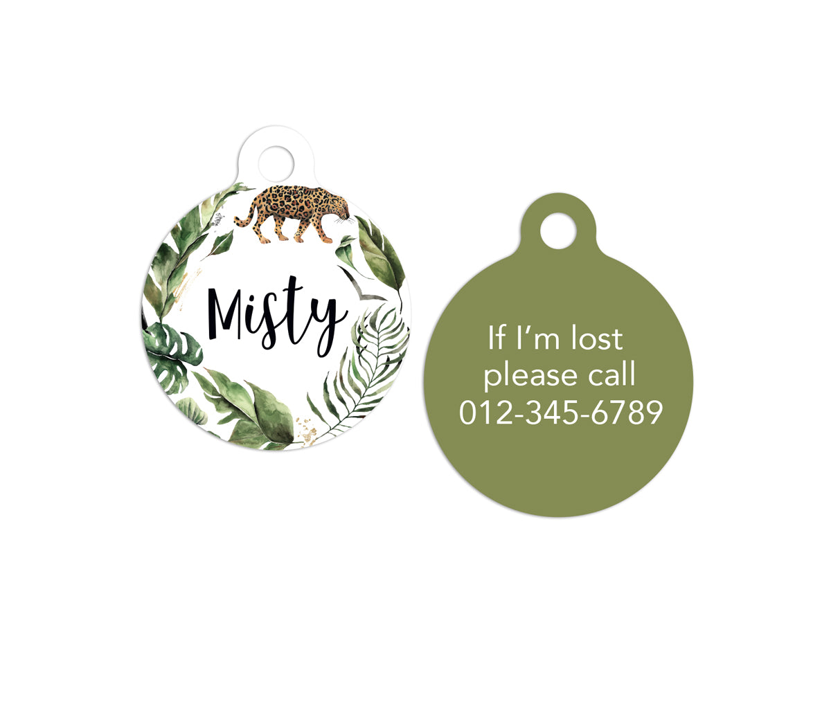 Customized Circle Exotic Tiger Pet ID Tag