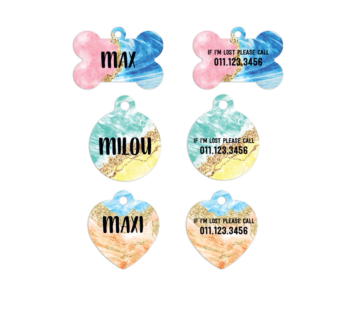 Watercolor Coastlines Exotic Pet ID Tags
