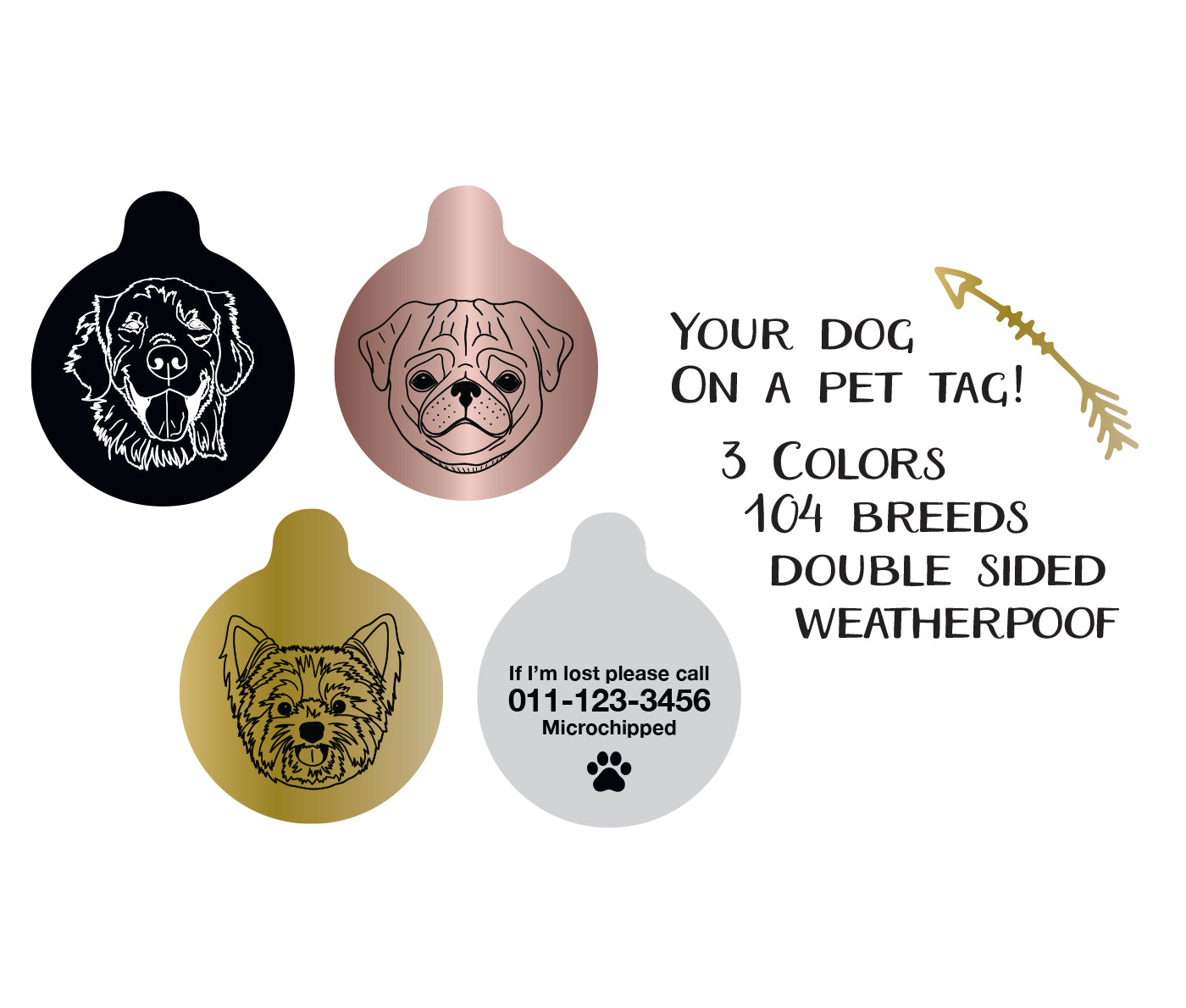 DOG BREED Pet ID Tags