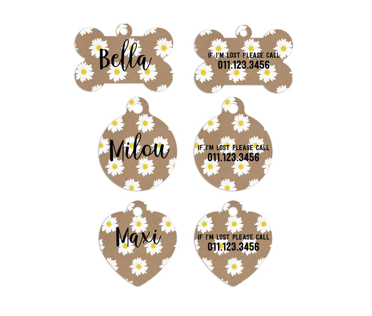 Rustic Daisy Pet ID Tags
