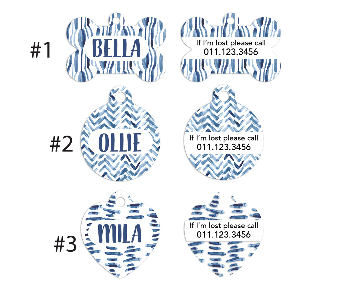Blue Indigo Pet ID Tags