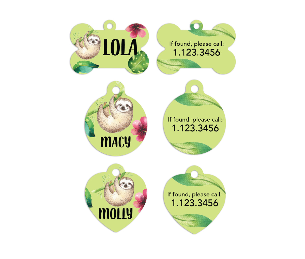 Sloth Pet ID Tags