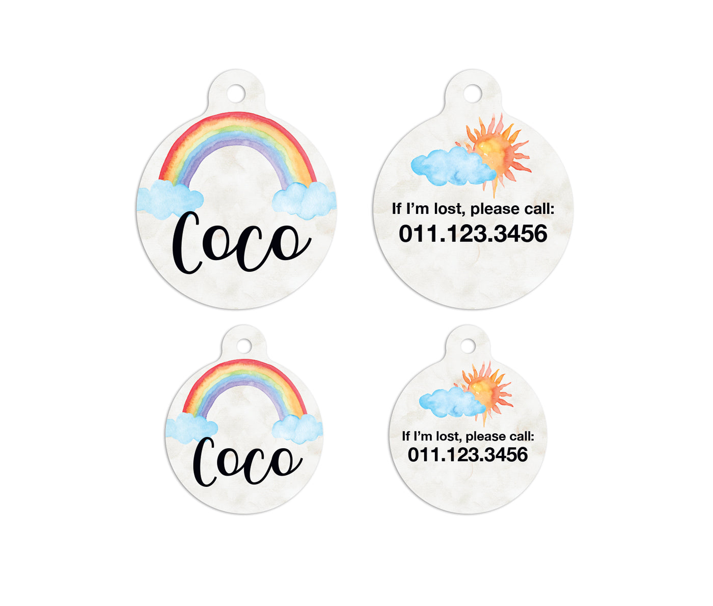 Rainbow Circle Pet ID Tag