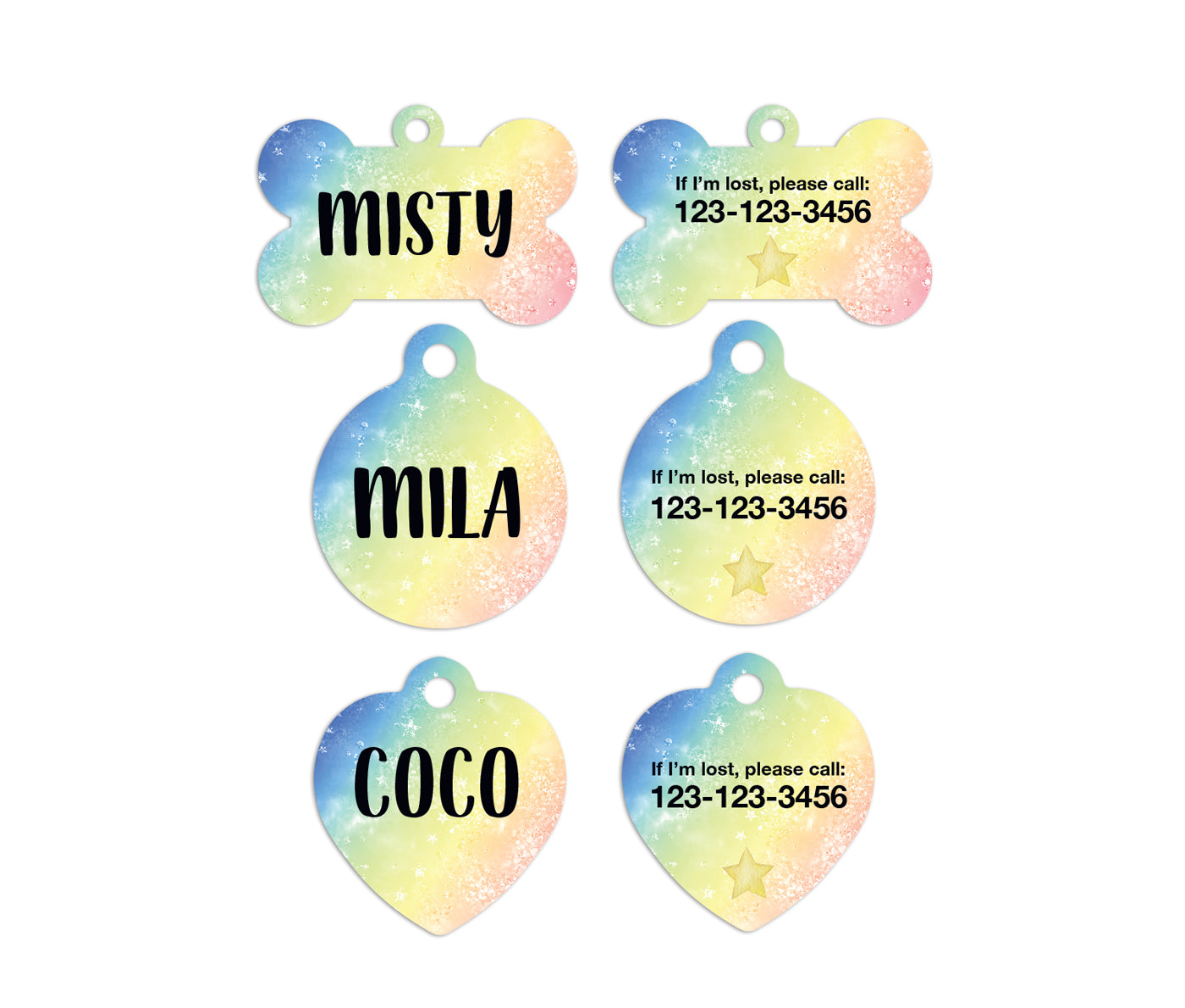 Rainbow Pet ID Tags