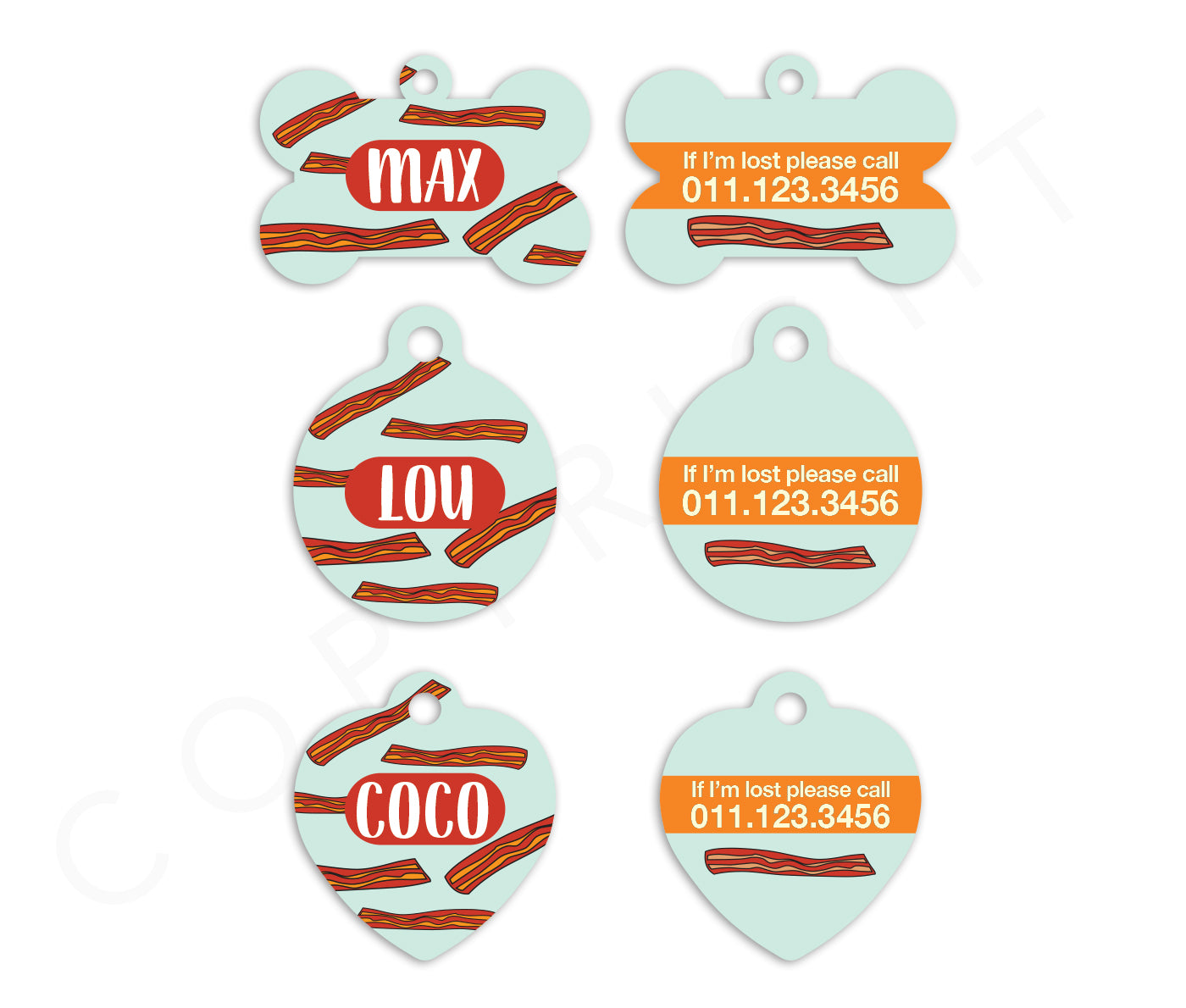 Bacon Pet ID Tags